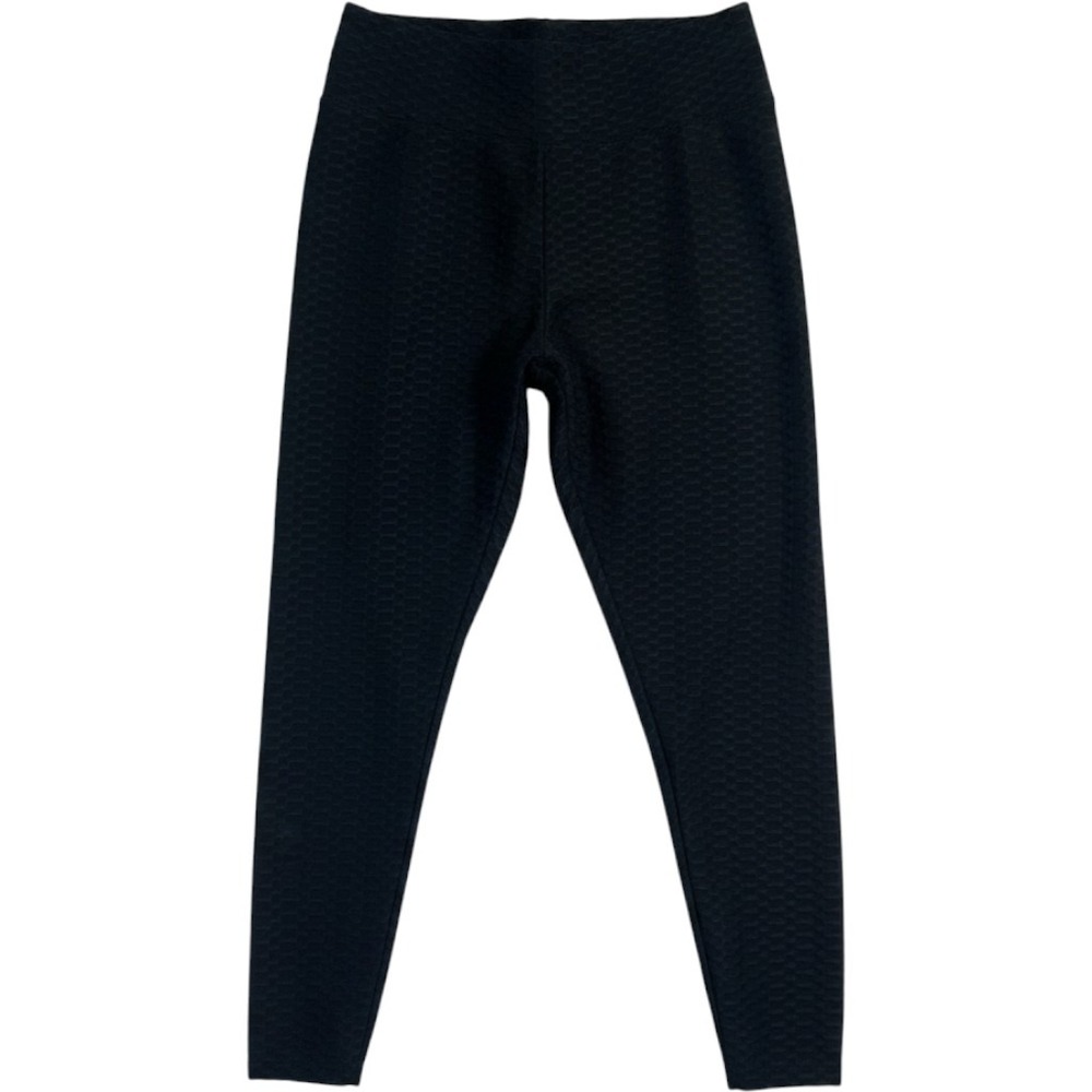 Butt Lift New Look Sport Leggings Women 3X Black Honeycomb Textured Activewear
